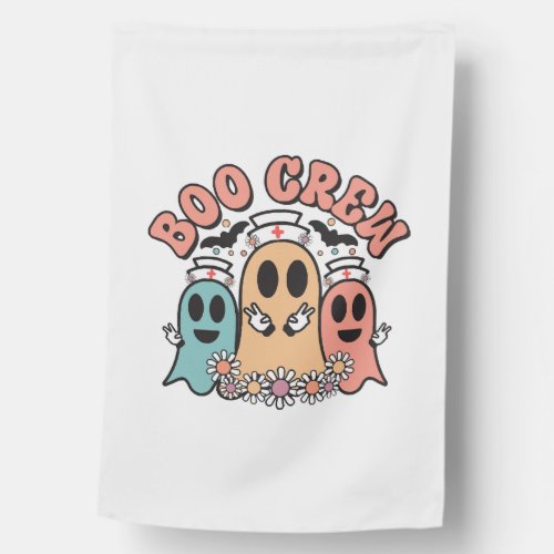 Boo Crew Cute Nurse Ghosts House Flag