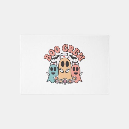 Boo Crew Cute Nurse Ghosts Rug