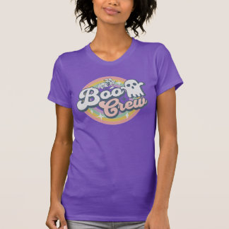 Boo Crew Cute Retro Ghost Rainbow T-Shirt