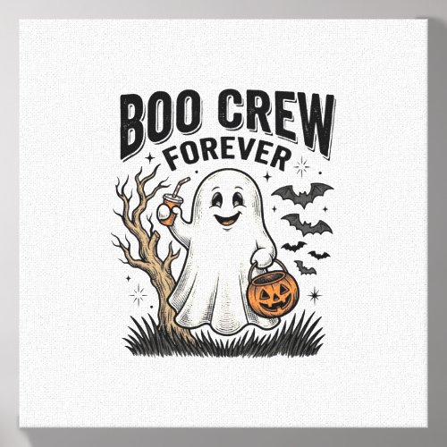 Boo Crew Forever Vintage Ghost Halloween Shirt Des Canvas Photo Tile