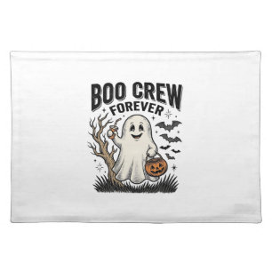 Boo Crew Forever Vintage Ghost Halloween Shirt Des Cloth Placemat