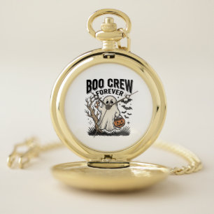 Boo Crew Forever Vintage Ghost Halloween Shirt Des Pocket Watch