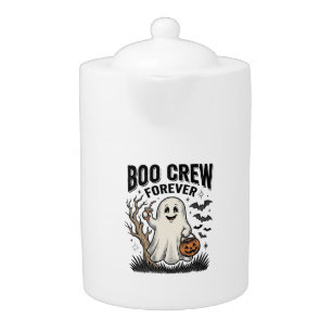Boo Crew Forever Vintage Ghost Halloween Shirt Des Teapot