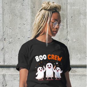 Boo Crew Funny Cute Halloween Womens Tshirts