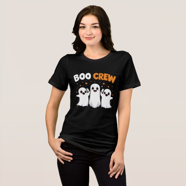 Boo Crew  Funny Cute Halloween Womens Tshirts (Front Full)