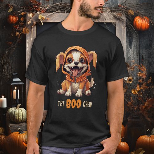 BOO Crew Funny Dog Lover Matching Halloween T_Shirt