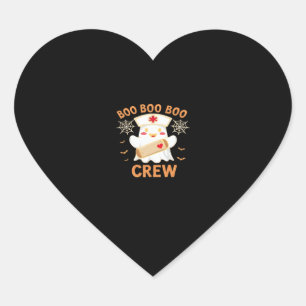 Boo Crew Funny Ghost Spooky Halloween Nurse T-Shir Heart Sticker
