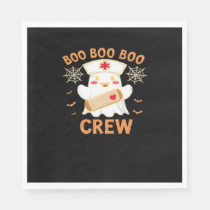 Boo Crew Funny Ghost Spooky Halloween Nurse T-Shir Napkins
