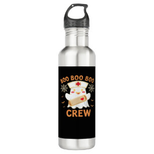 Boo Crew Funny Ghost Spooky Halloween Nurse T-Shir Stainless Steel Water Bottle