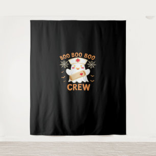 Boo Crew Funny Ghost Spooky Halloween Nurse T-Shir Tapestry
