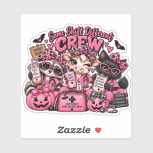 Boo Crew Funny Halloween Nurse Sticker
