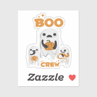 Boo Crew Ghost Halloween Custom-Cut Vinyl Sticker