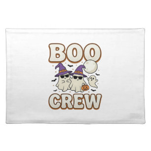 Boo Crew Ghost Halloween Vintage Vector Design_1 Cloth Placemat