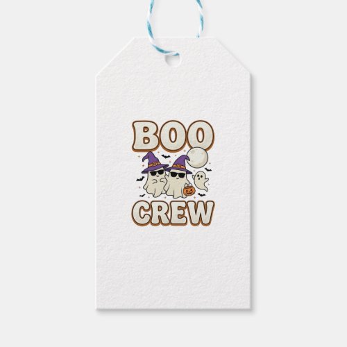 Boo Crew Ghost Halloween Vintage Vector Design_1 Gift Tags