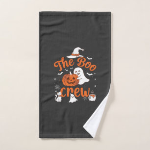 Boo Crew Ghost Pumpkin White Cat Witch Hat Hand Towel