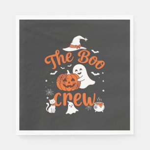 Boo Crew Ghost Pumpkin White Cat Witch Hat Napkins