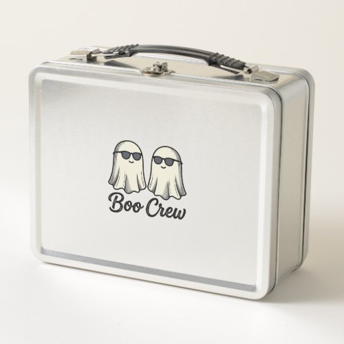 Boo Crew Ghosts Vintage Halloween Shirt Design_1 Metal Lunch Box