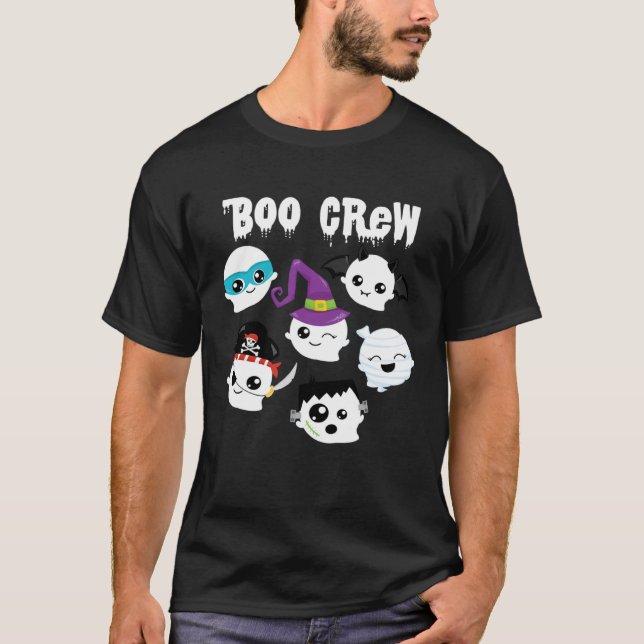 BOO CREW  Halloween Cute Ghosts Costume Girls Boys T-Shirt (Front)