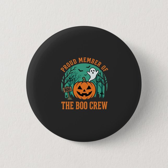 Boo Crew Halloween Ghost Pumpkin Design_1 Button (Front)