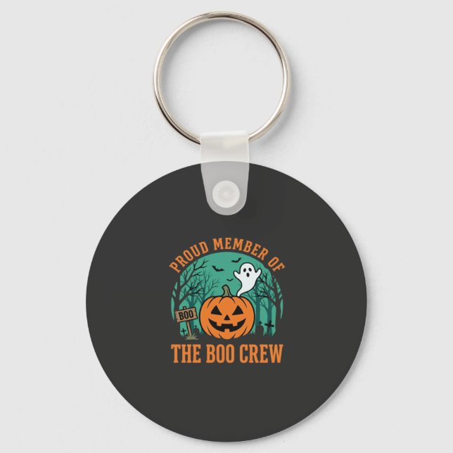 Boo Crew Halloween Ghost Pumpkin Design_1 Keychain (Front)