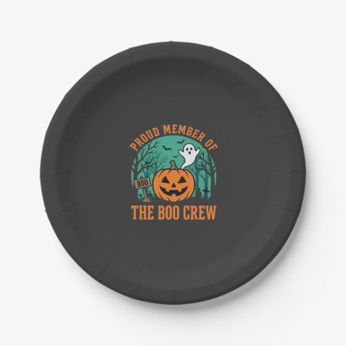 Boo Crew Halloween Ghost Pumpkin Design_1 Paper Plates