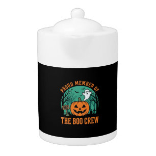 Boo Crew Halloween Ghost Pumpkin Design_1 Teapot