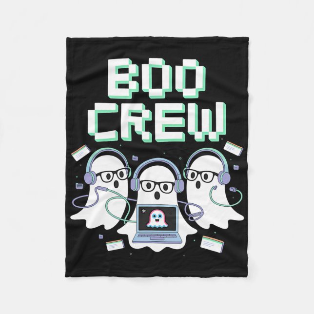 Boo Crew Halloween It Tech Help Desk Support Stem  Fleece Blanket (Front)