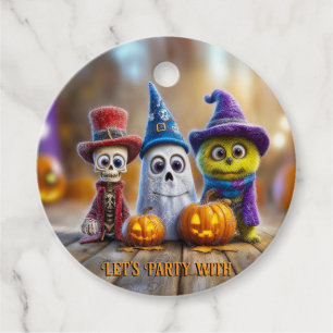 Boo Crew Halloween Party Ghost Skeleton Monster Favor Tags