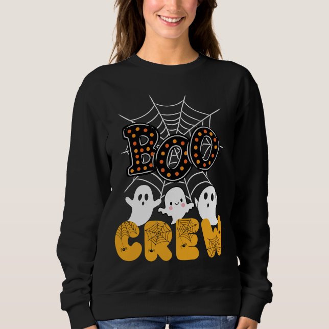 Boo Crew Halloween Sweatshirt with Cute Ghosts  (Front)