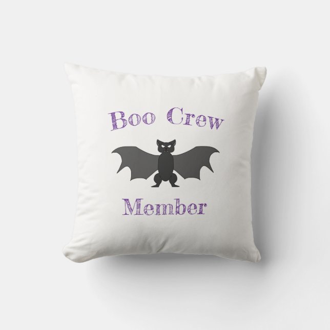 Boo Crew Member Bat Throw Pillow (Front)