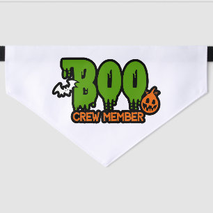 Boo Crew Member Costume Gift Pet Bandana Collar