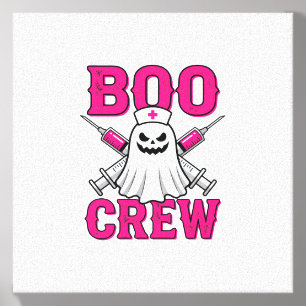 Boo Crew Nurse Ghost Halloween Canvas Photo Tile