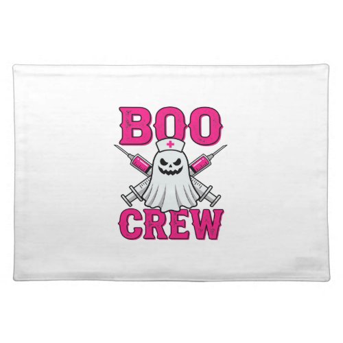 Boo Crew Nurse Ghost Halloween Cloth Placemat