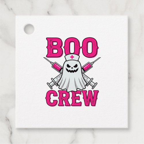 Boo Crew Nurse Ghost Halloween Favor Tags
