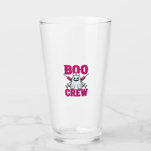Boo Crew Nurse Ghost Halloween Glass