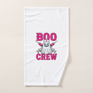 Boo Crew Nurse Ghost Halloween Hand Towel