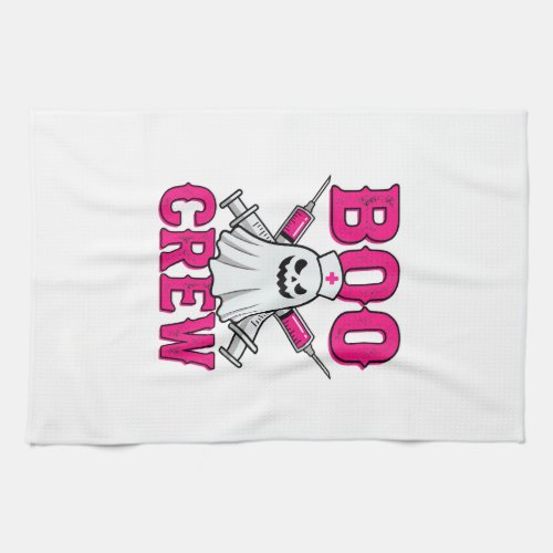 Boo Crew Nurse Ghost Halloween Kitchen Towel