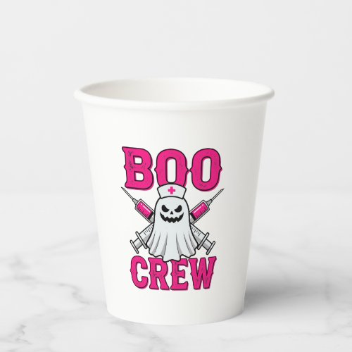 Boo Crew Nurse Ghost Halloween Paper Cups