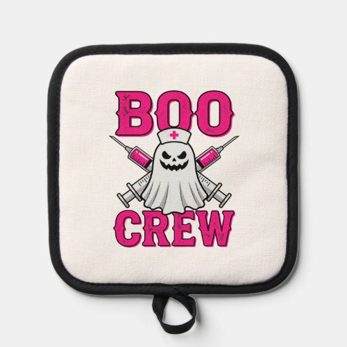 Boo Crew Nurse Ghost Halloween Pot Holder