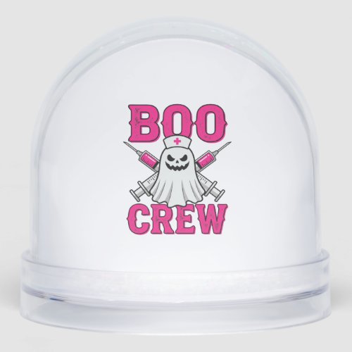 Boo Crew Nurse Ghost Halloween Snow Globe