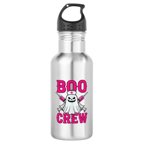 Boo Crew Nurse Ghost Halloween Stainless Steel Water Bottle