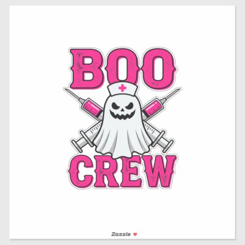 Boo Crew Nurse Ghost Halloween Sticker