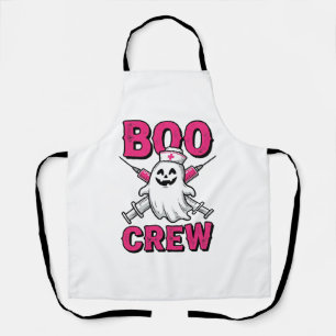 Boo Crew Nurse Ghost Halloween Vector Design_1 Apron