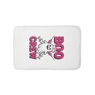 Boo Crew Nurse Ghost Halloween Vector Design_1 Bath Mat