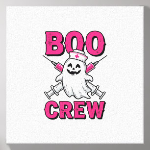 Boo Crew Nurse Ghost Halloween Vector Design_1 Canvas Photo Tile