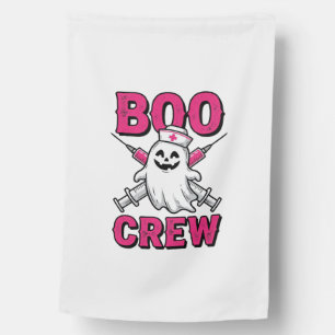 Boo Crew Nurse Ghost Halloween Vector Design_1 House Flag