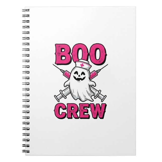 Boo Crew Nurse Ghost Halloween Vector Design_1 Notebook (Front)
