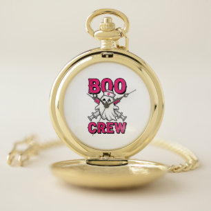 Boo Crew Nurse Ghost Halloween Vector Design_1 Pocket Watch