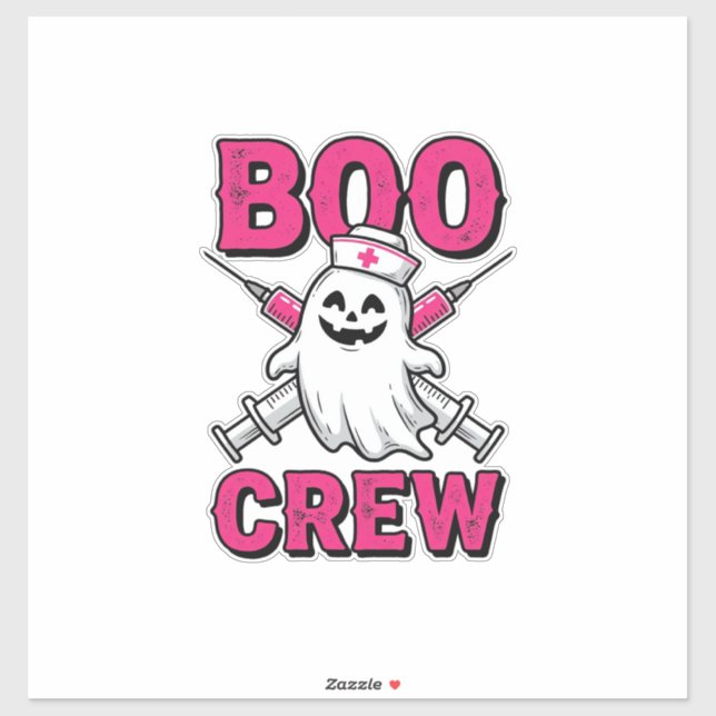 Boo Crew Nurse Ghost Halloween Vector Design_1 Sticker (Sheet)