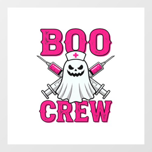 Boo Crew Nurse Ghost Halloween Window Cling